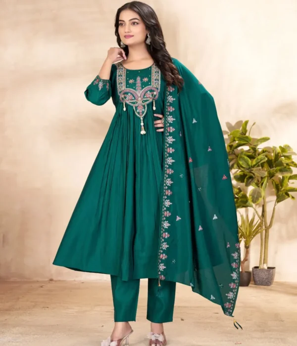 Lila 139 Anarkali Kurti Roman Silk Fabric Readymade Dress