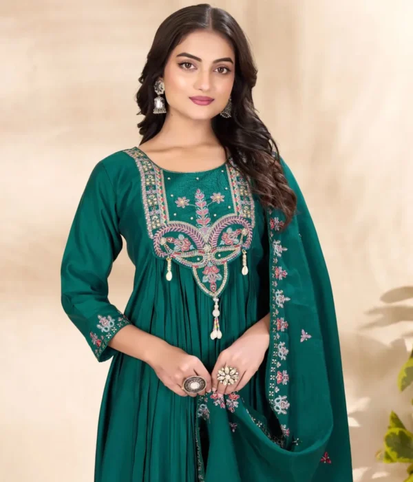 Lila 139 Anarkali Kurti Roman Silk Fabric Readymade Dress