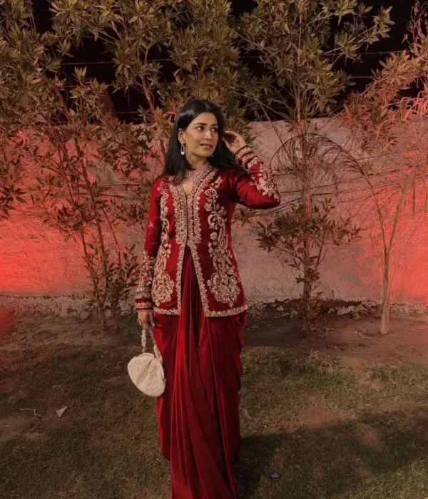 Madhuri 233 Maroon Dhoti Lehenga For Women Party Wear Online 2026 USA