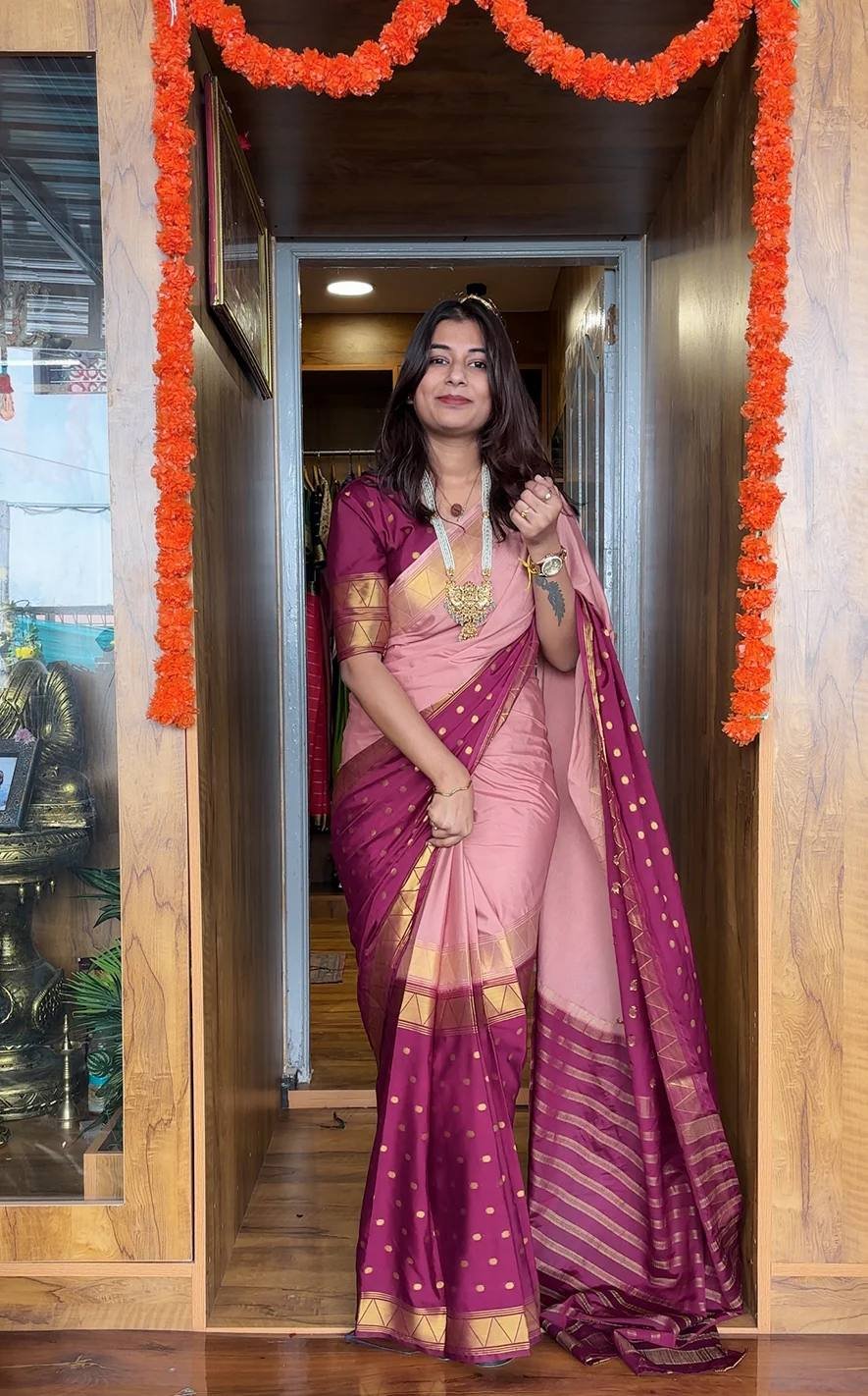 SGT 237 Mysore Silk Zip Gown Saree Collection with Jacquard Work