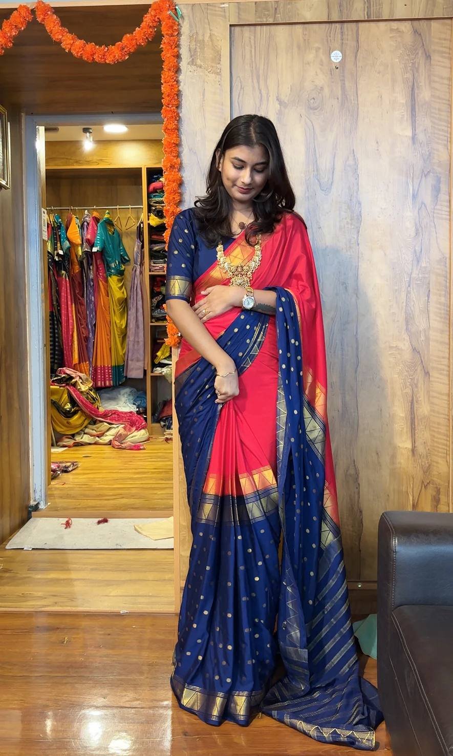 SGT 237 Mysore Silk Jequard Zip Gown Saree Festival Collection