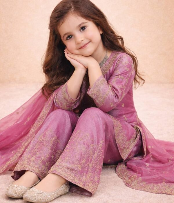 Baby 244 Silk Sequence Embroidery Sharara Suit Wedding Kids Collection