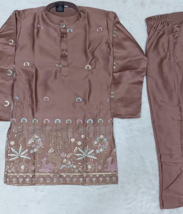 Shyam Vol 102 Malai Satin Traditional Kurta with Polo Pant Kids Collection