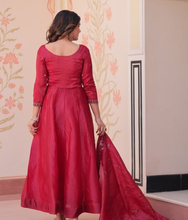 Moni 1230 Gold Crush Gown Dupatta with Beads Embroidery Work